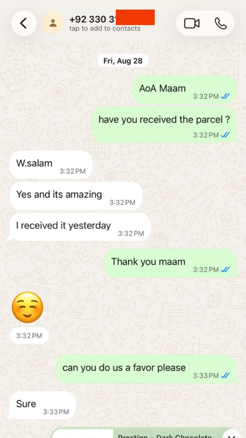 WhatsApp customer review