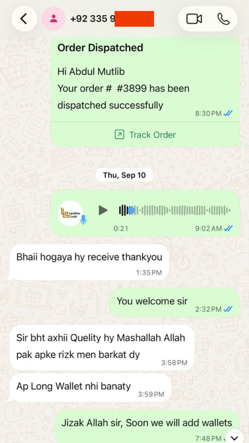 WhatsApp customer review